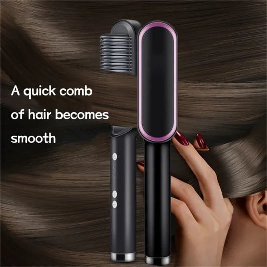 2-in-1 Hair Straightener Comb with 5 Heat Settings
