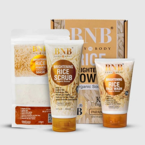 BNB Bright & Glow Rice Facial Kit – 3-in-1 Whitening & Hydration