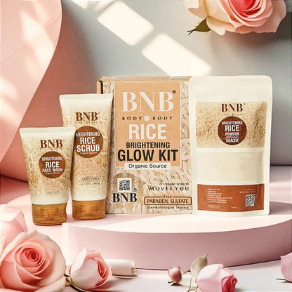 BNB Bright & Glow Rice Facial Kit – 3-in-1 Whitening & Hydration